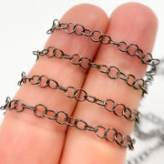 Black Rhodium Sterling Silver Cable Link Chain